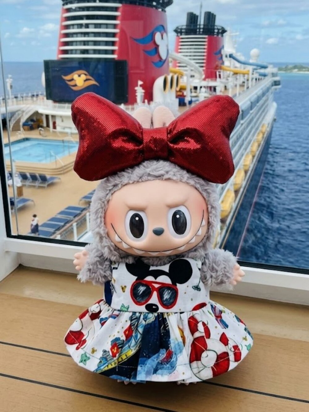 Disney Cruise Line Vacation Mickey Custom Dress and Bow Made to Fit Labubu